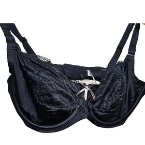 Ambrielle Black Balconette with Silver Bow/Underwire Size 36D